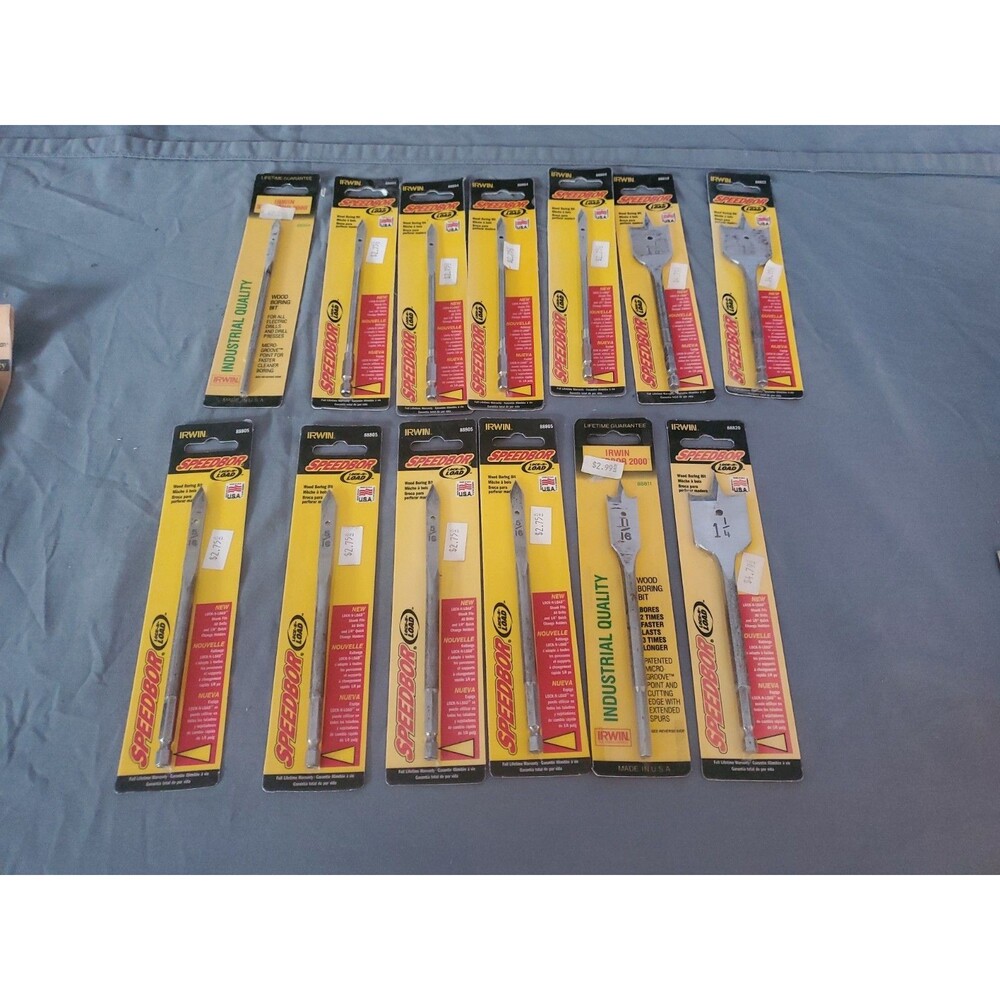 Lot 13 Irwin Speedbor Woodboring Spade Drill Bit Set Read New Sealed